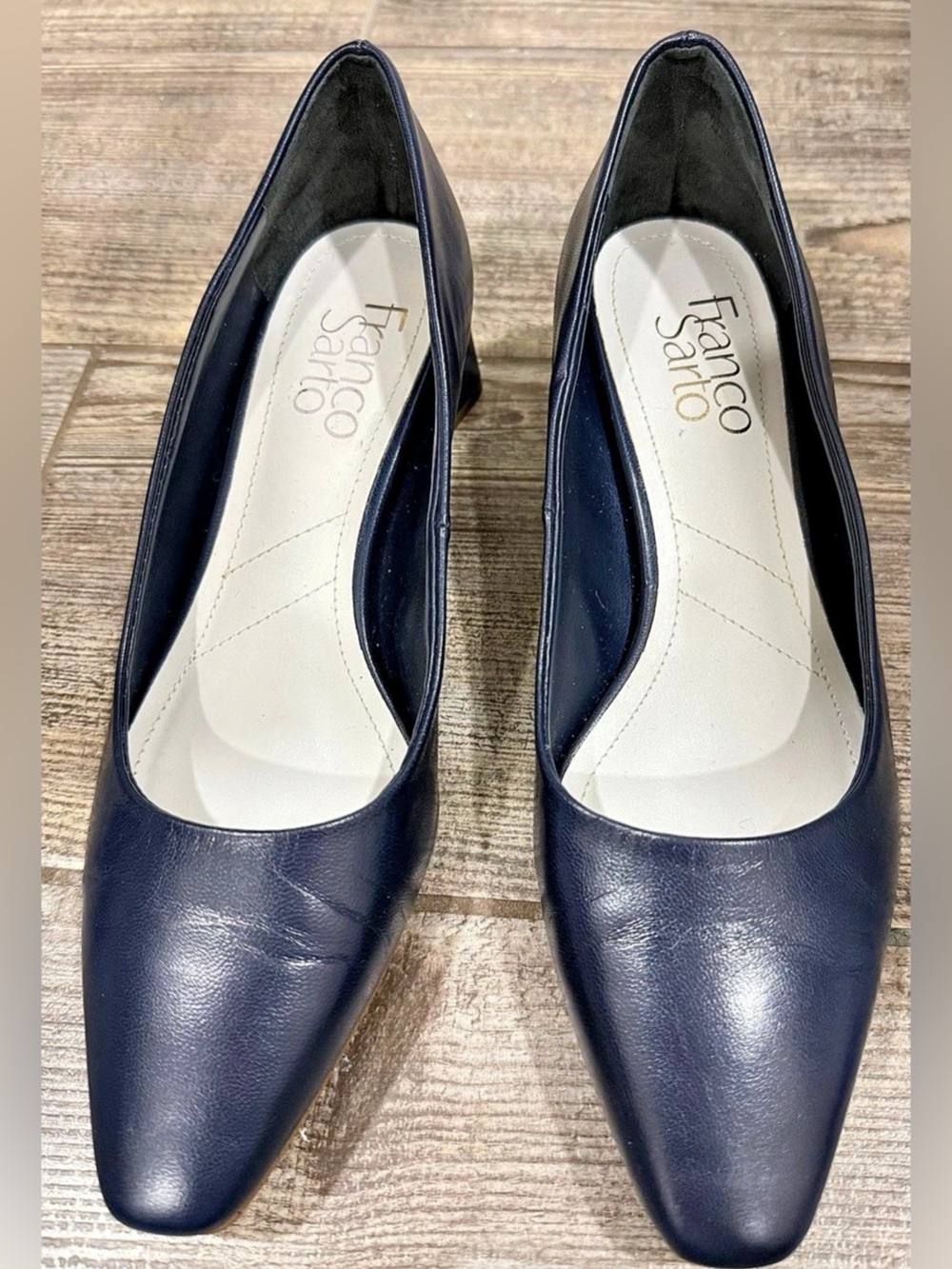 Franco Sarto Racer Pump Pointed Toe Heels in Blue size 6